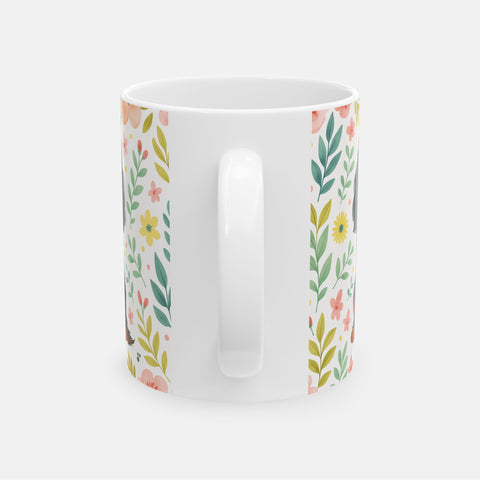 Custom Pet Portrait Floral Mug