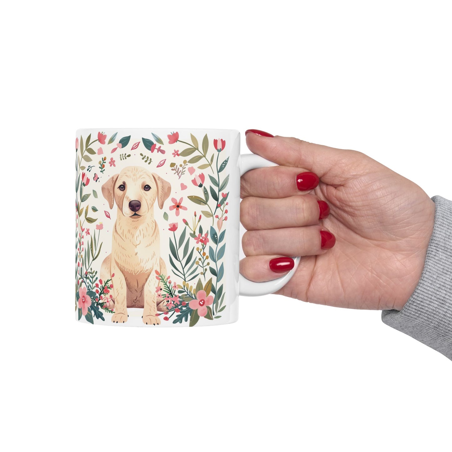 Labrador Retriever Floral Dog Ceramic Mug - Perfect Gift for Pet Lovers - Petunia Woof