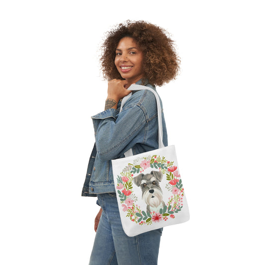 Schnauzer  Floral Tote Bag - Petunia Woof