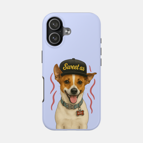 Custom Vibrant Pet Portrait Phone Case — personalised pet phone case — Petunia Woof