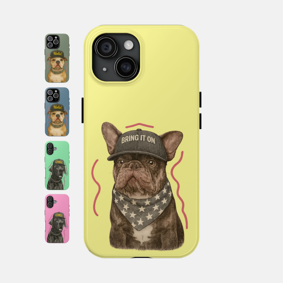 Custom Vibrant Pet Portrait Phone Case — personalised pet phone case — Petunia Woof