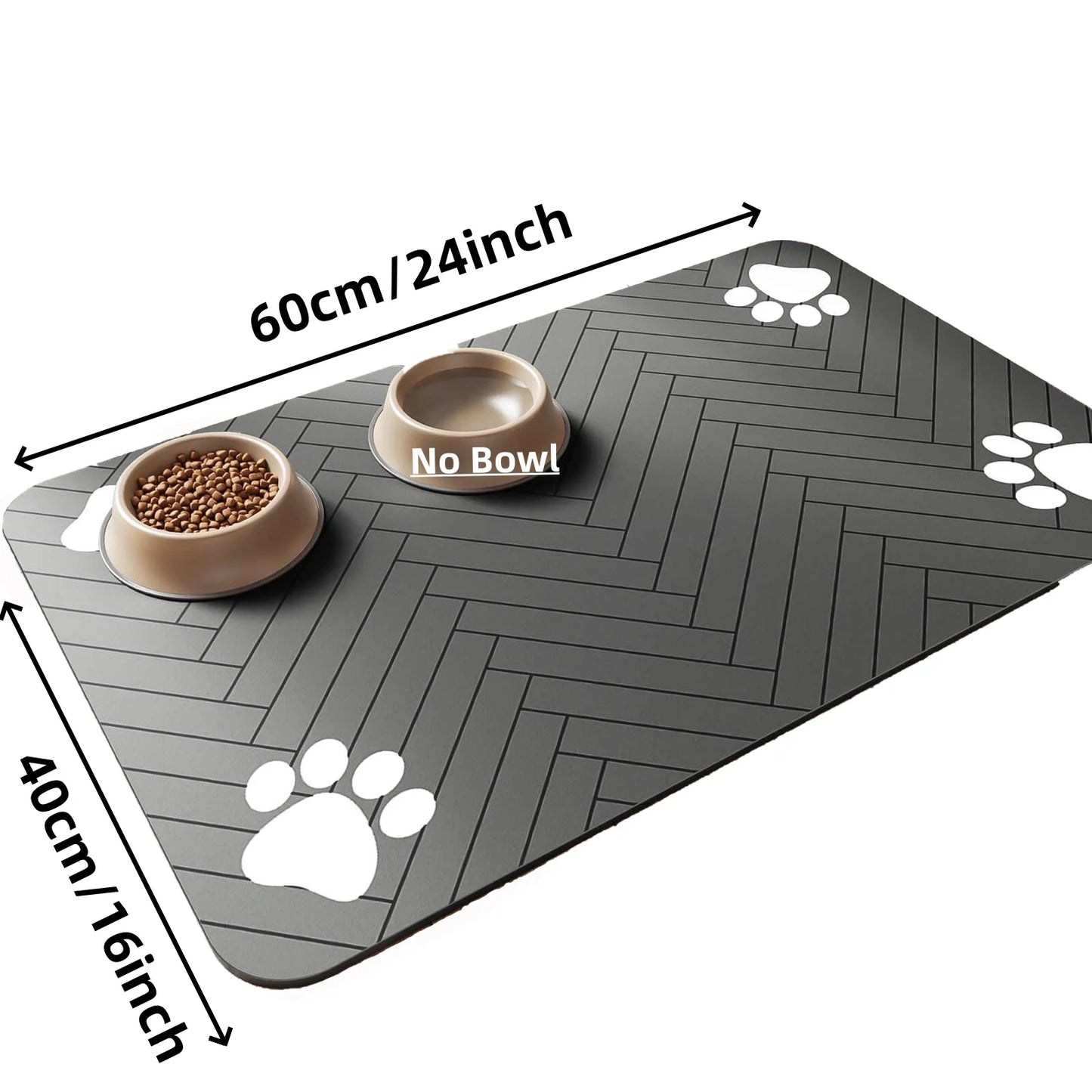 Pet Feeding Mat - Absorbent Placemat - Petunia Woof