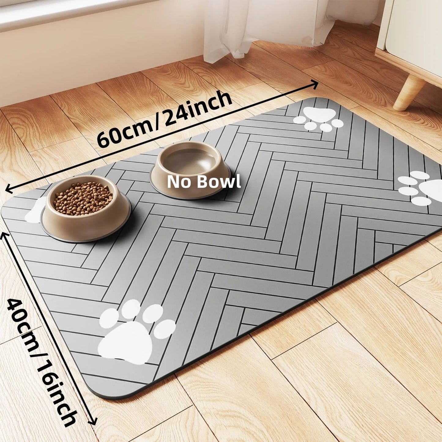 Pet Feeding Mat - Absorbent Placemat - Petunia Woof