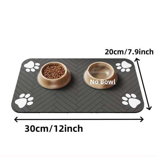 Pet Feeding Mat - Absorbent Placemat - Petunia Woof