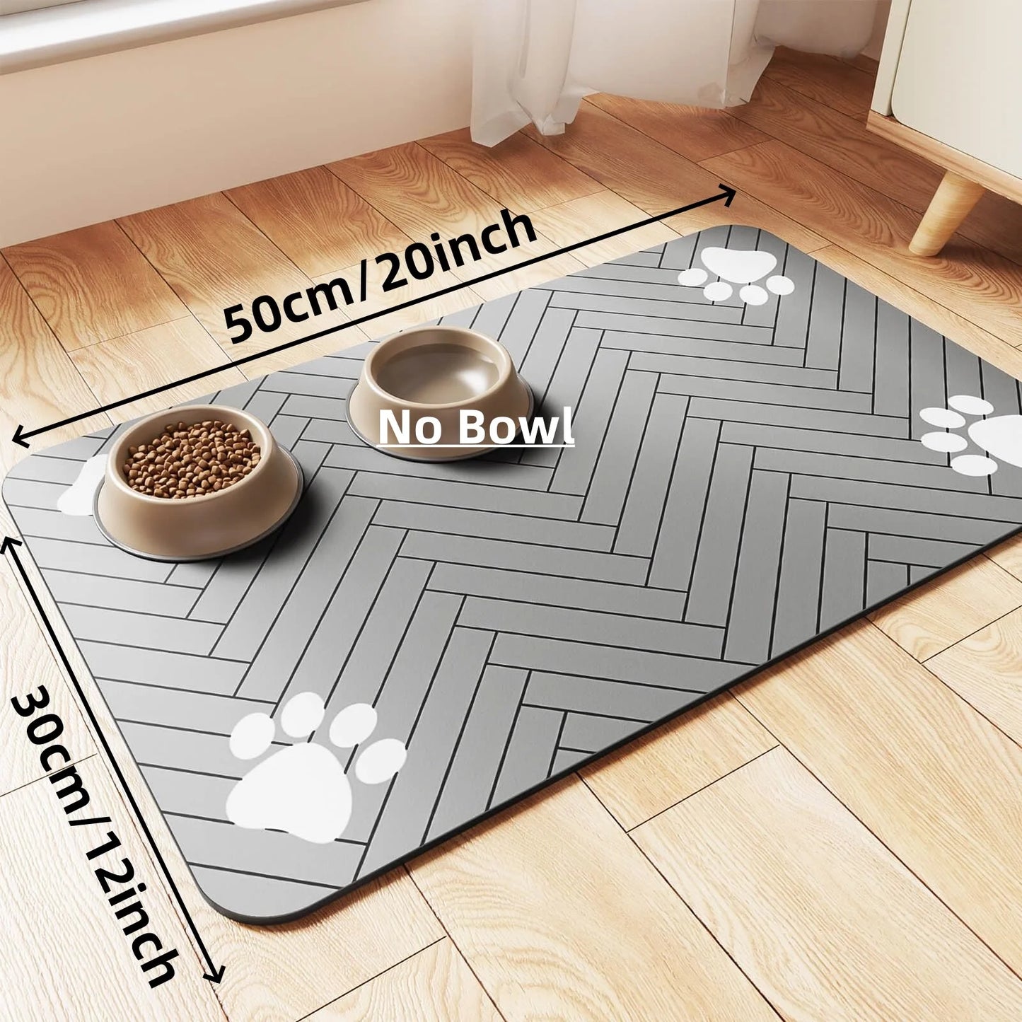 Pet Feeding Mat - Absorbent Placemat - Petunia Woof