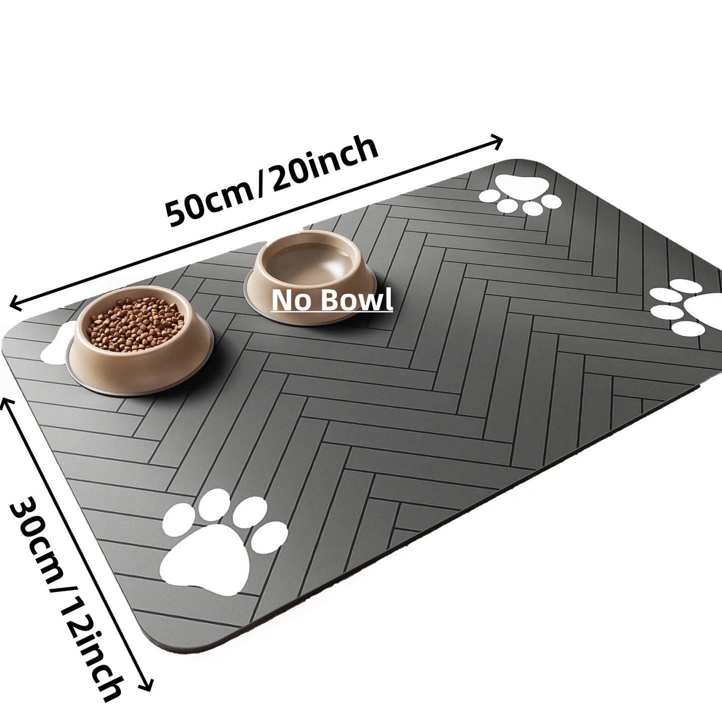 Pet Feeding Mat - Absorbent Placemat - Petunia Woof