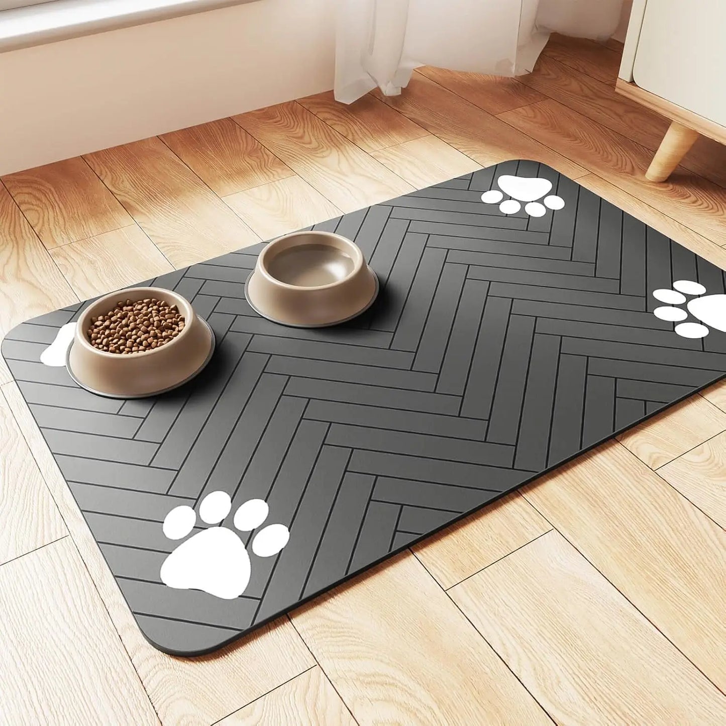 Pet Feeding Mat - Absorbent Placemat - Petunia Woof