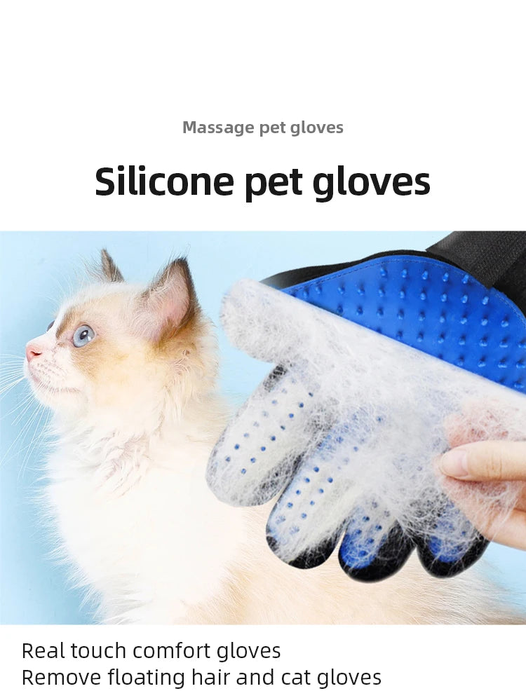 Silicone Pet Gloves Cat Dog Hair Removal - Petunia Woof