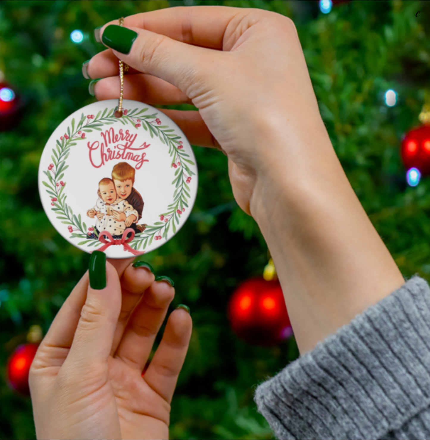 Personalized Pet Picture Christmas Ornament - Petunia Woof